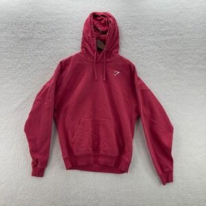 Gymshark Hoodie Men's Medium Red Fleece Gym Training Athleisure Pump Cover